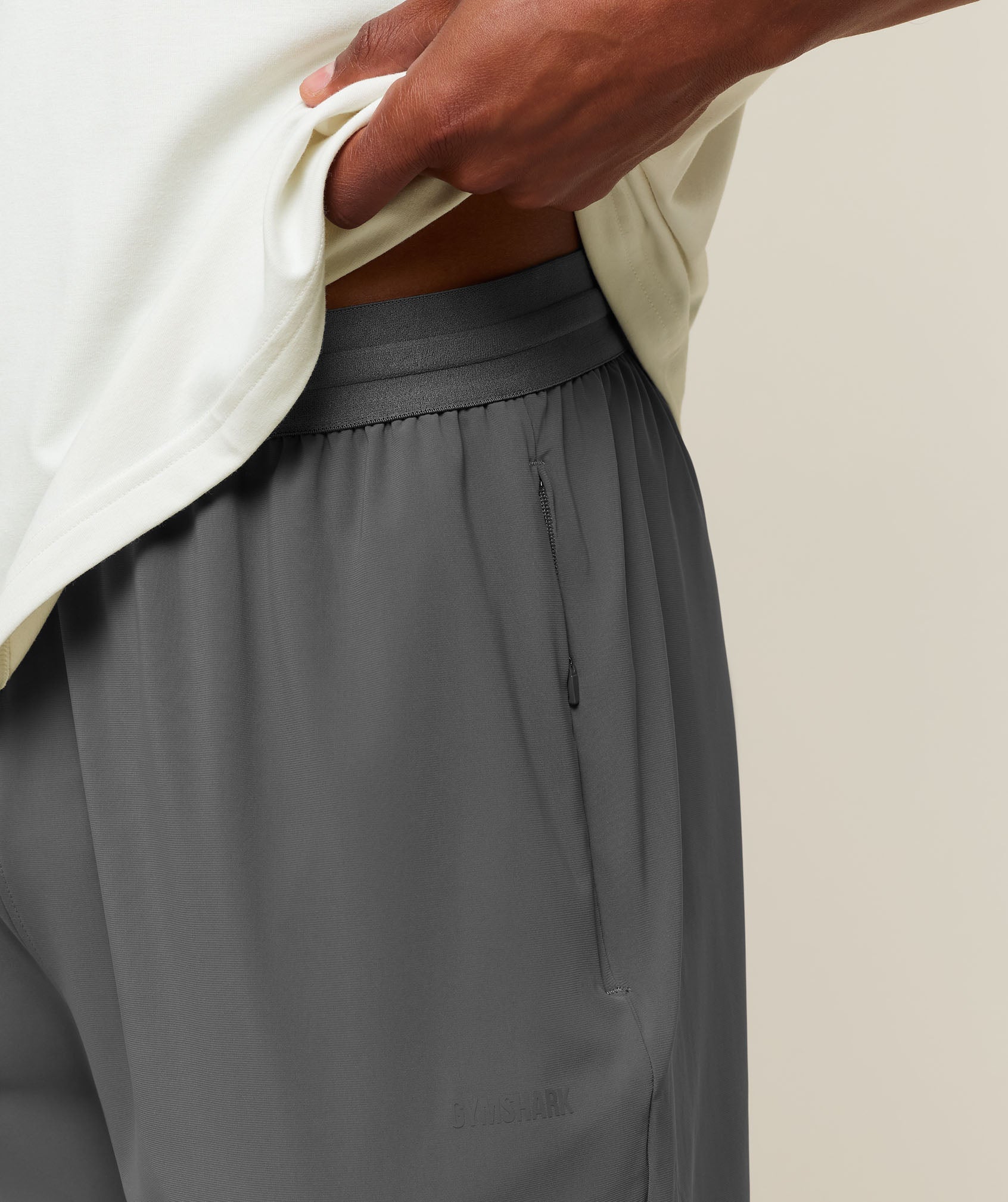 Campus Crest Cuffed Pants - Dark Grey