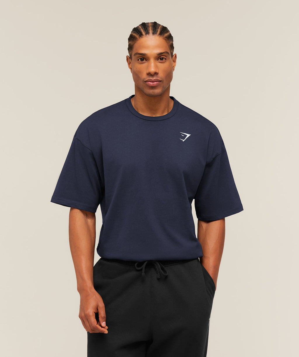 Crest Oversized T-Shirt - Heavy Blue