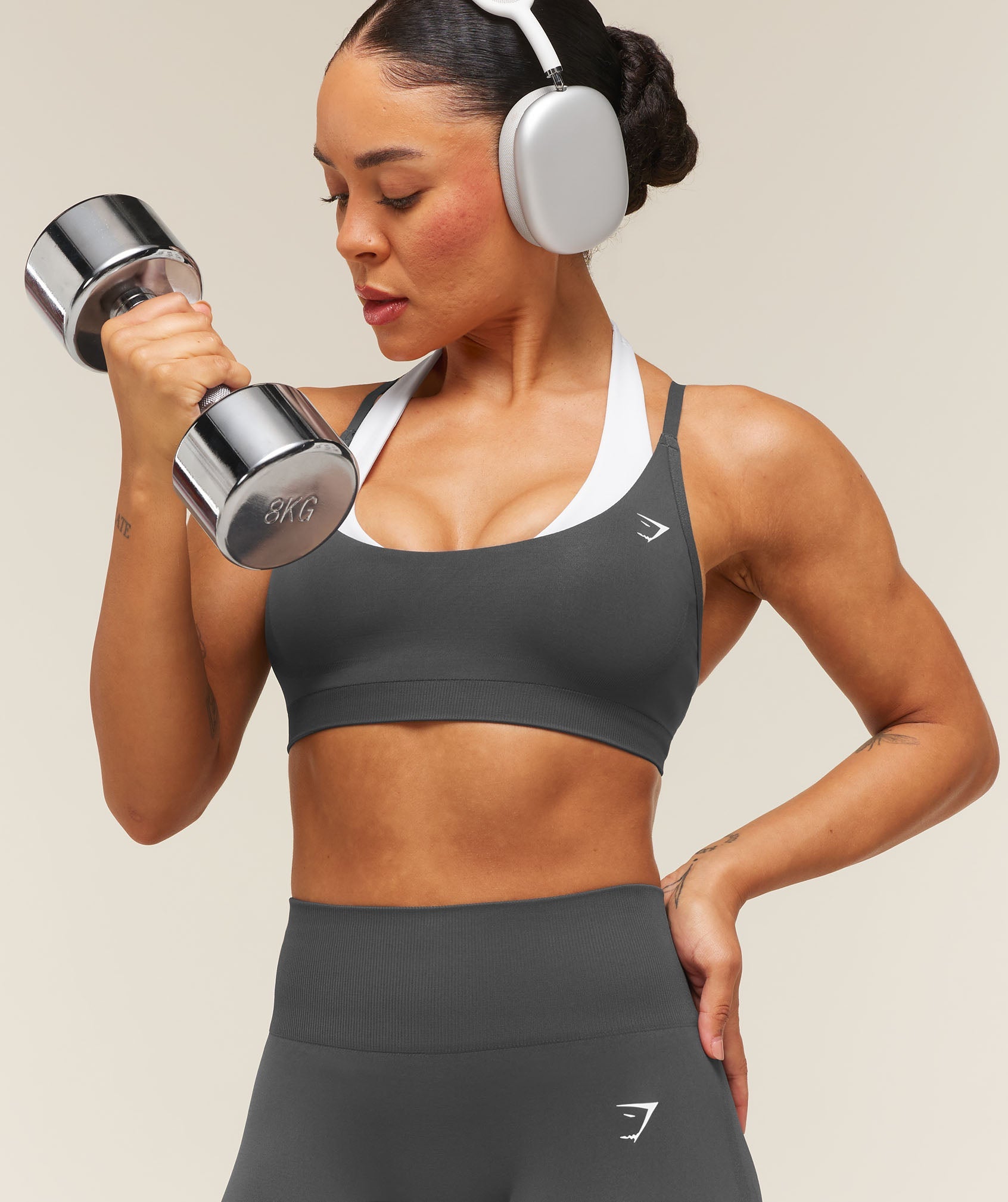 Everyday Seamless Racerback Sports Bra - Grey