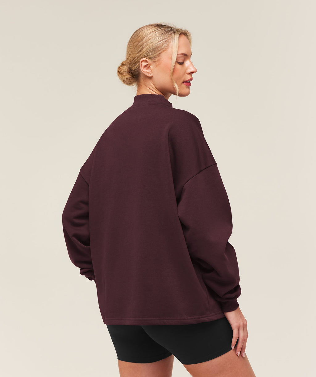 Training Oversized 1/4 Zip - Cherry Purple
