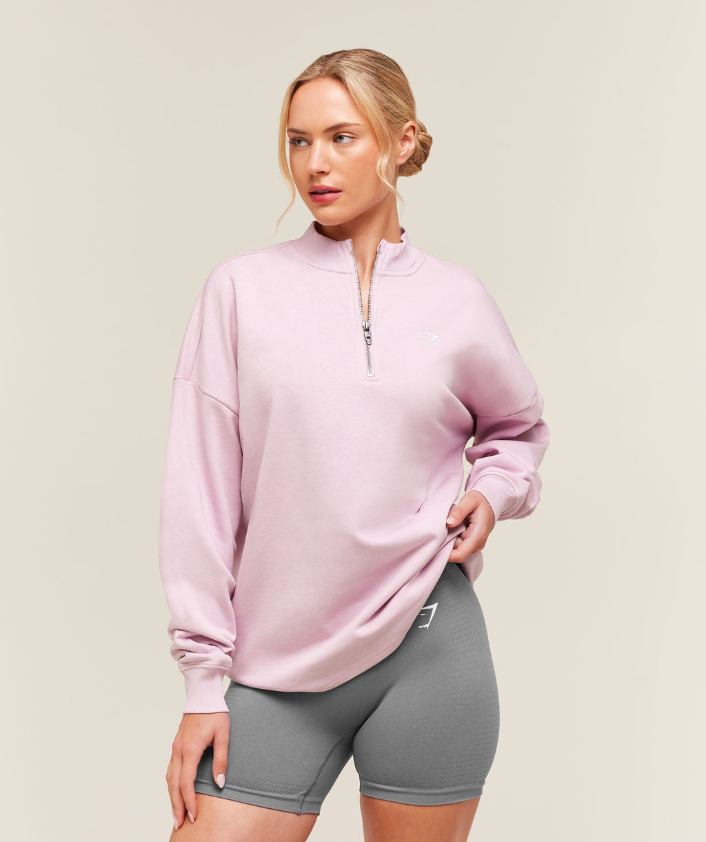 Training Oversized 1/4 Zip - Haze Pink