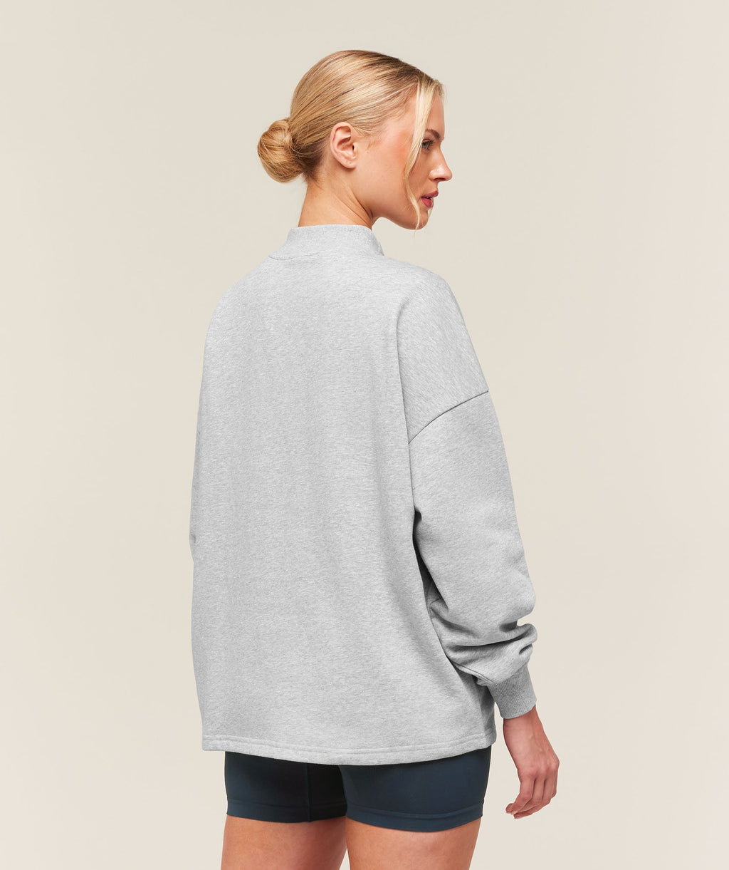 Training Oversized 1/4 Zip - Light Grey Core Marl