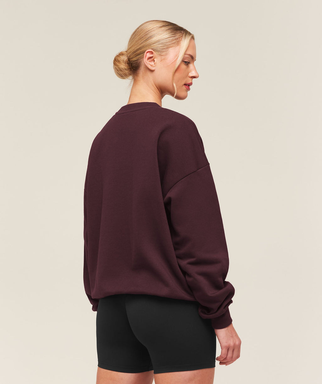 Training Oversized Fleece Sweatshirt - Cherry Purple