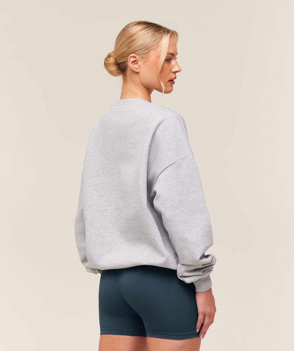 Training Oversized Fleece Sweatshirt - Light Grey Core Marl