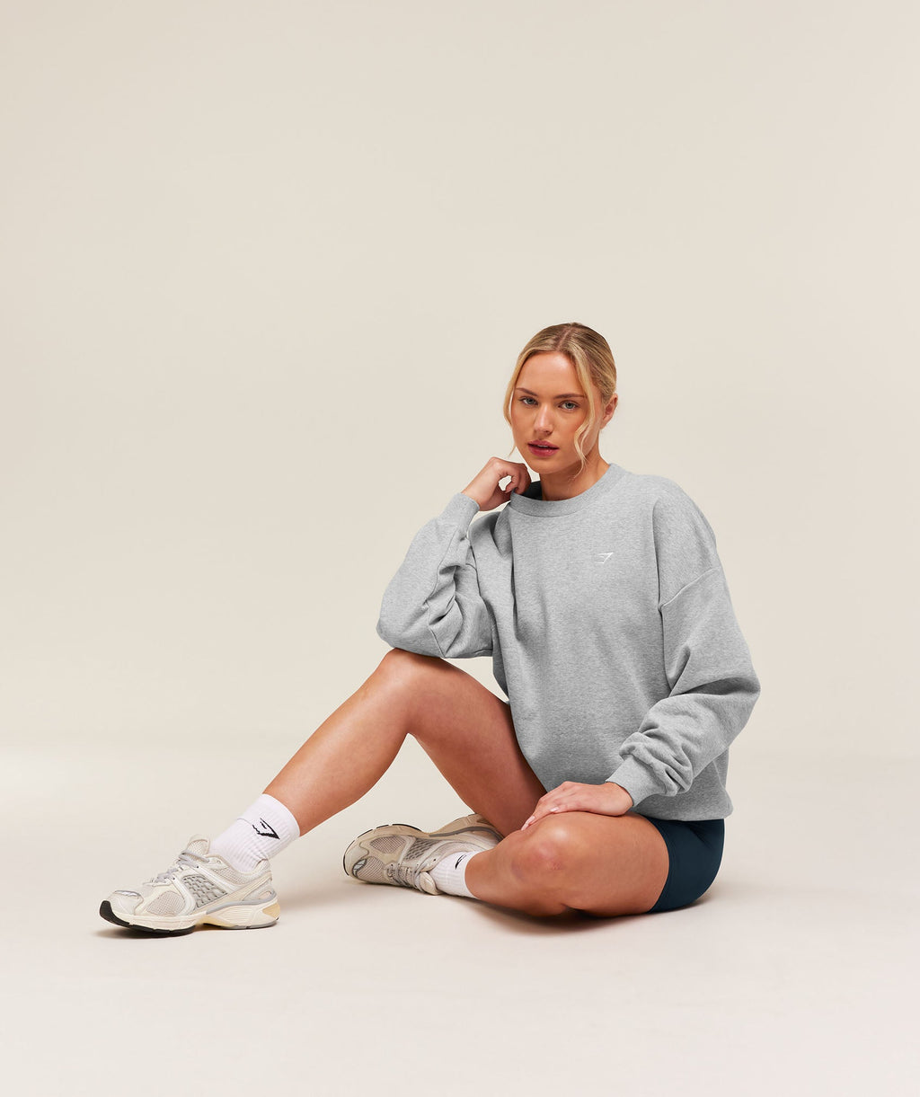 Training Oversized Fleece Sweatshirt - Light Grey Core Marl