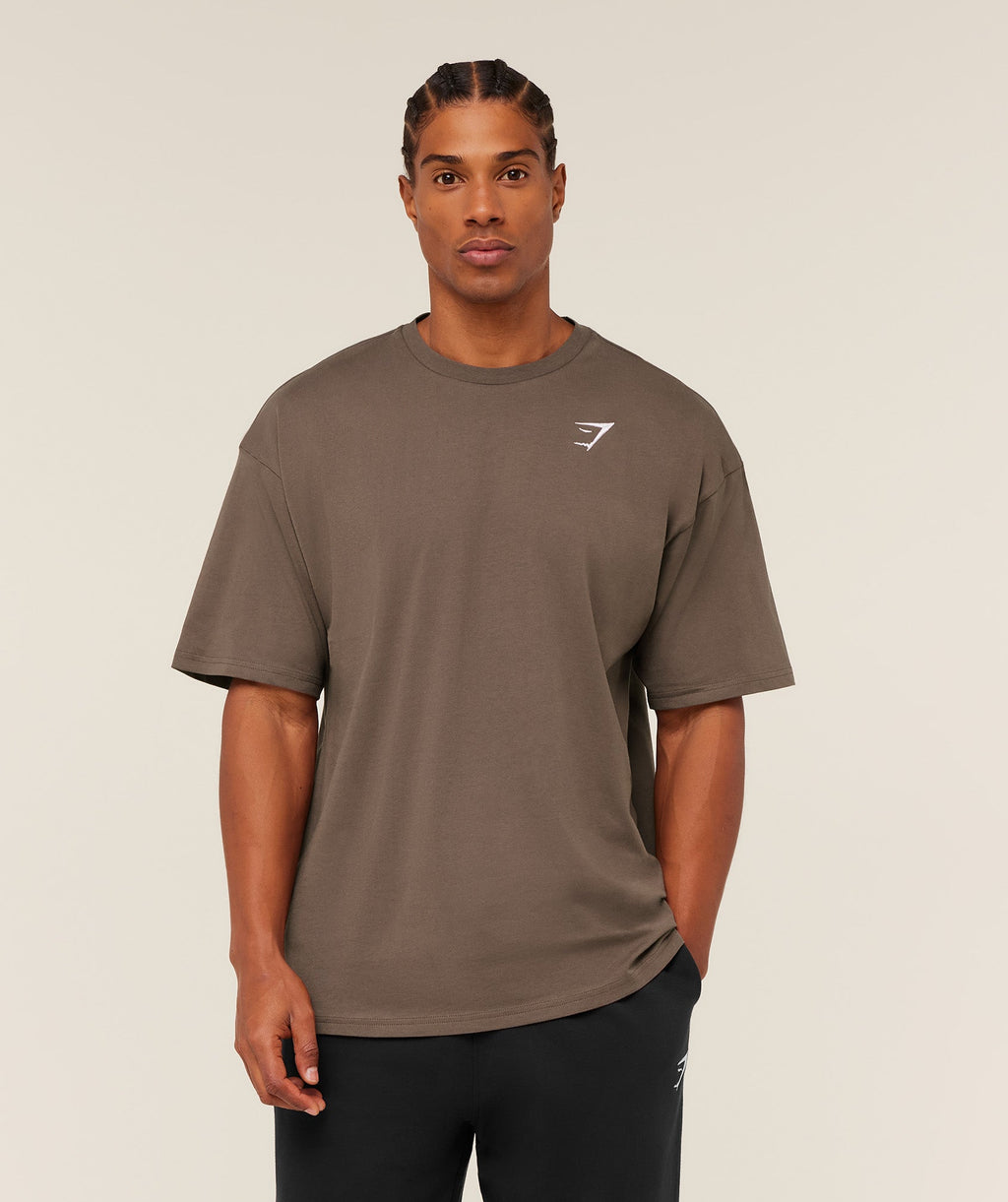 Crest Oversized T-Shirt - Soft Brown