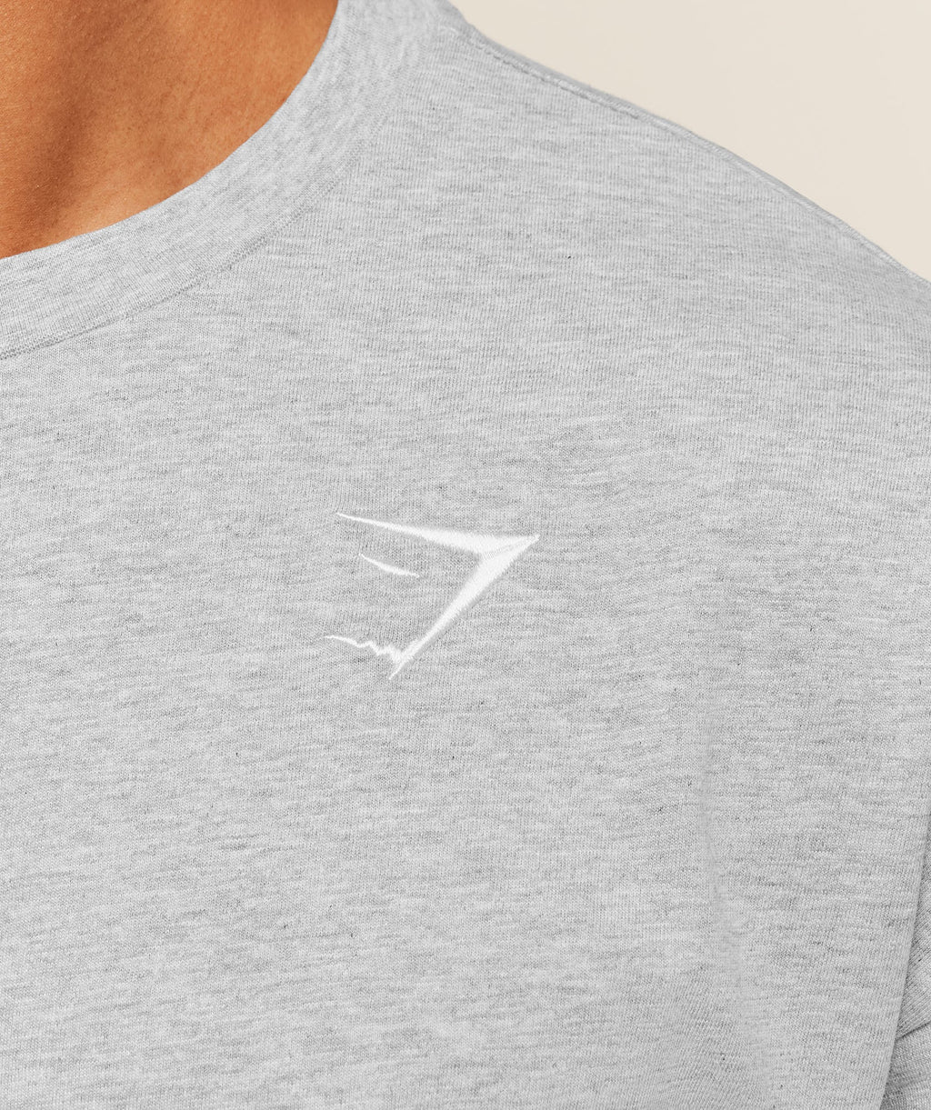 Crest Oversized T-Shirt - Light Grey Core Marl