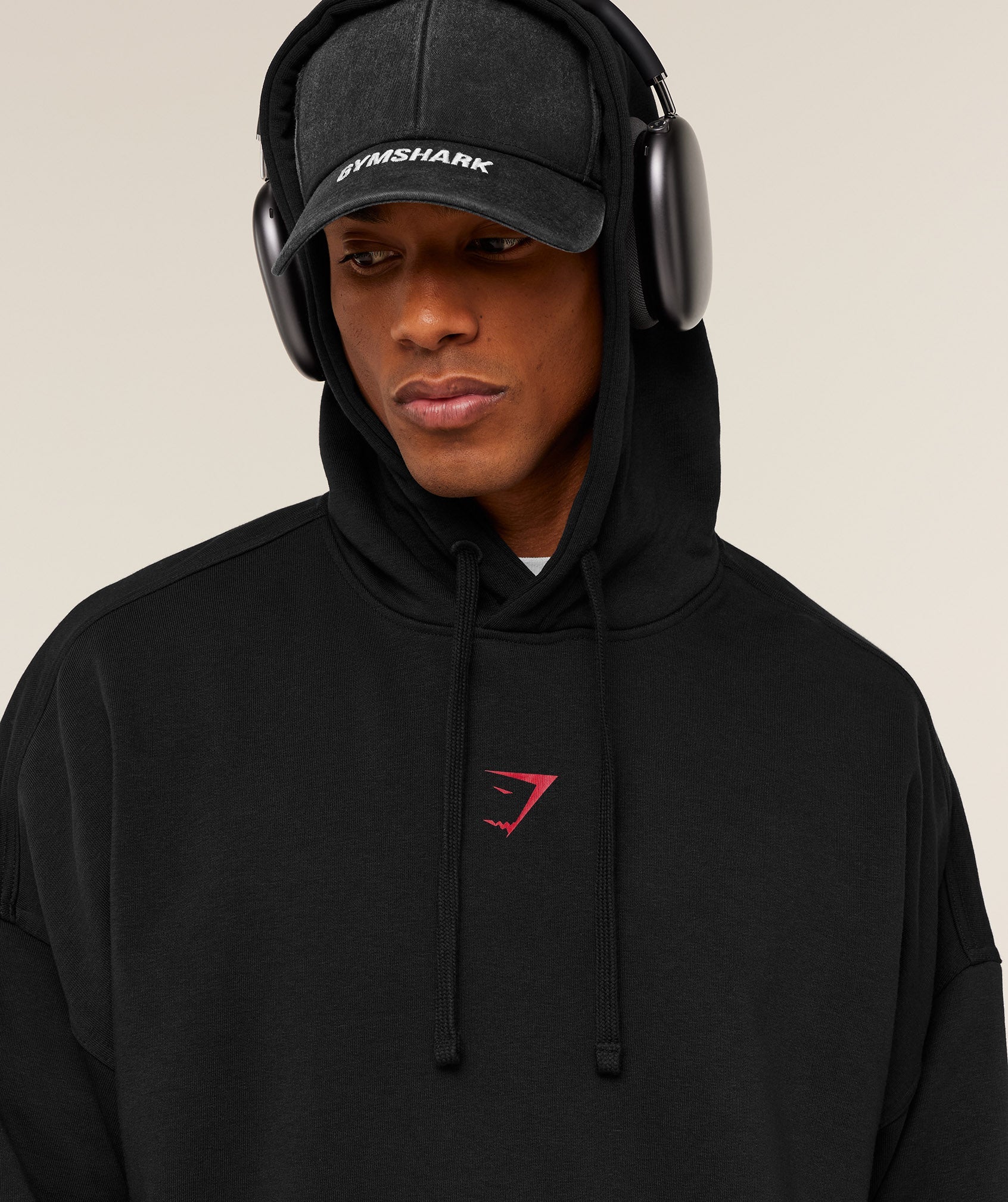 Power Oversized Hoodie - Black/Conditioning Red